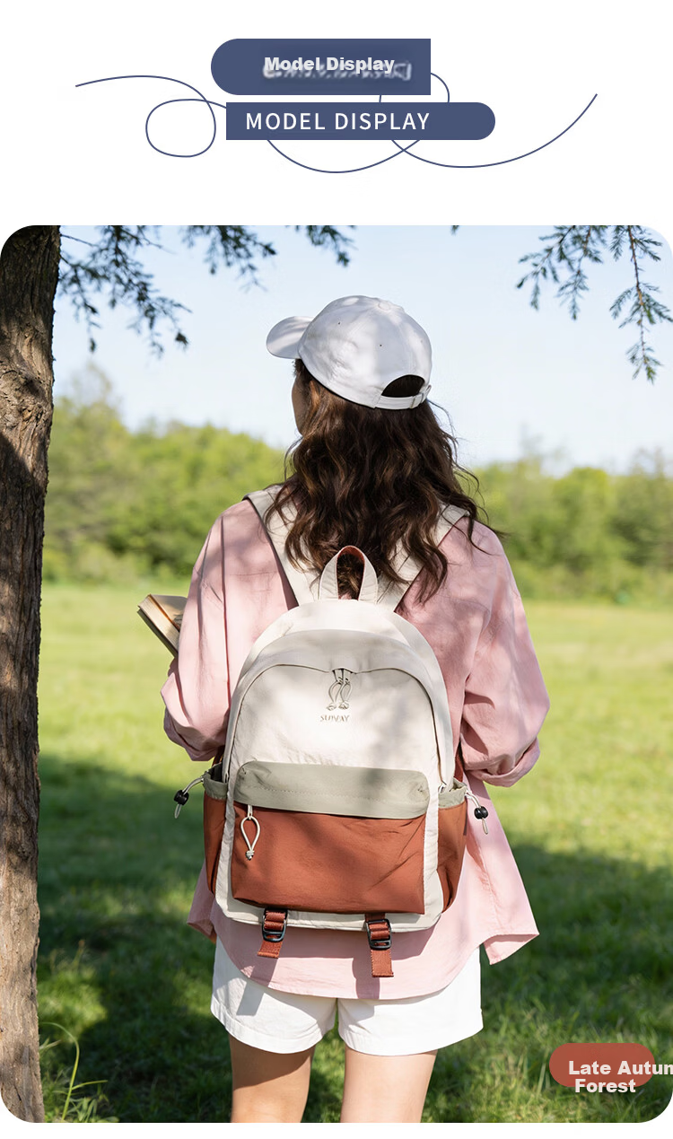 COW Women's Backpack Large Capacity School Bag Lightweight Laptop Bag Casual Dusty Purple 8