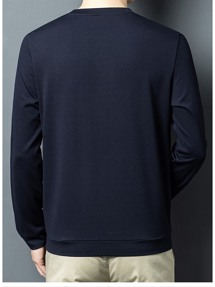 Edenbo Men's Long Sleeve Crew Neck Sweatshirt Four-Way Stretch Skin-Friendly Top Black 180/96A (2XL) 17
