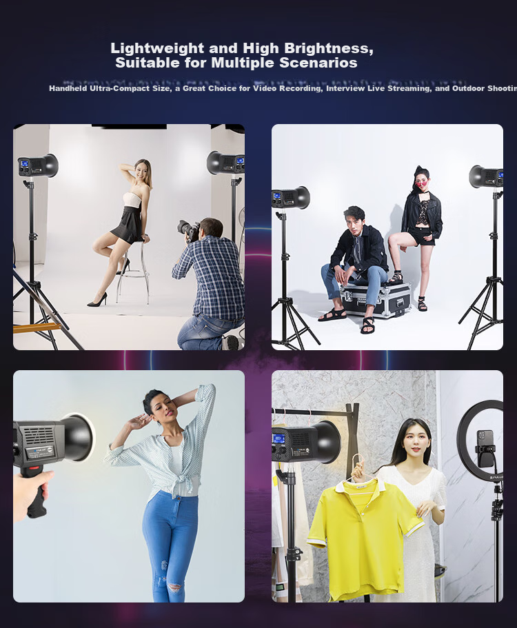 Pangniu 60W COB Handheld Photography Live Streaming Light Vlog Video Recording Bi-color Fill Light PU4119B Live Streaming Photography Light 11