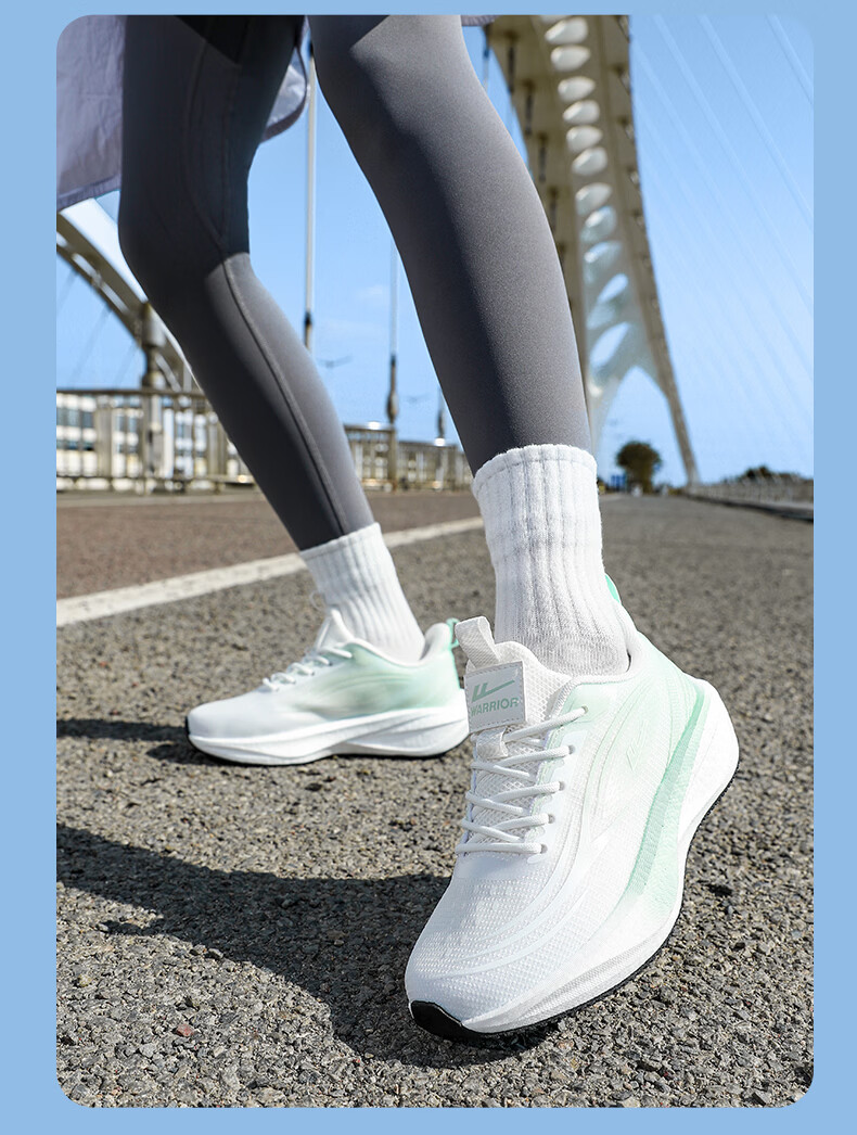 Warrior Women's Sports Shoes 2026 Spring Summer New Soft Sole Running Shoes Breathable Mesh Green 35 16