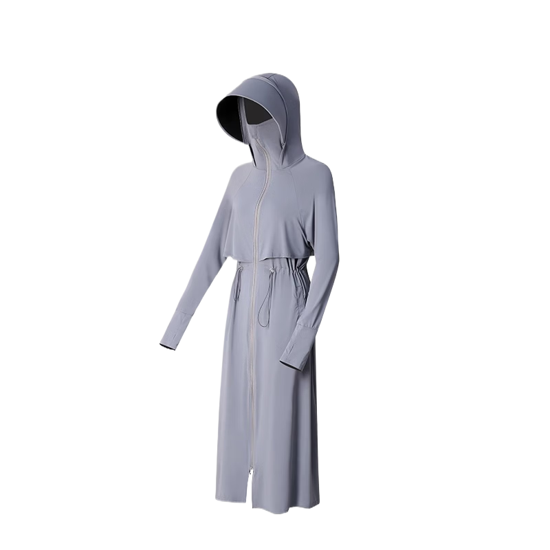Combo Long Women's Sunscreen Jacket Ice Silk Slim Fit Breathable Full Body Sun Protection Beachwear High UV Protection