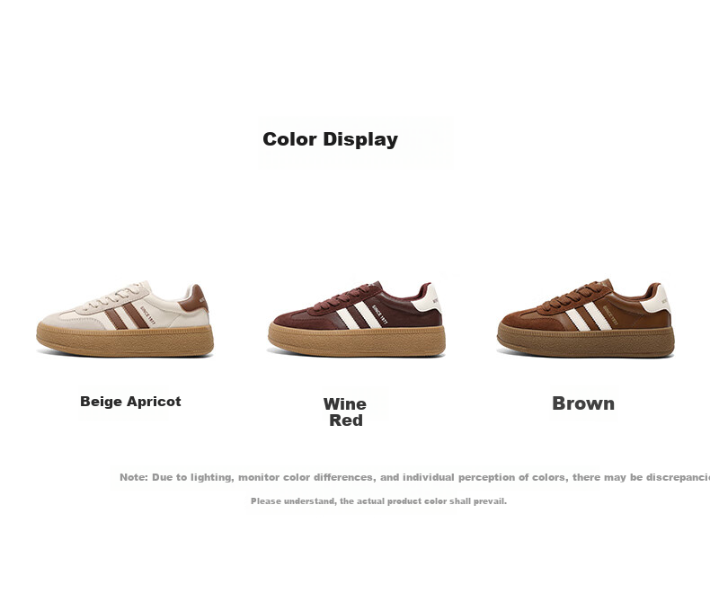 SENDA Women's Training Shoes Patchwork Outdoor Sports Thick Sole Casual White Sneakers SUY01AM5 Beige Apricot Size 38 2