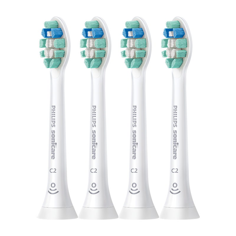 PHILIPS Electric Toothbrush Heads C2 Clean Type Official Original European Import Compatible with DiamondClean 1/3/3Pro/CI/Navigation Handle Series 4-Pack HX9024/85