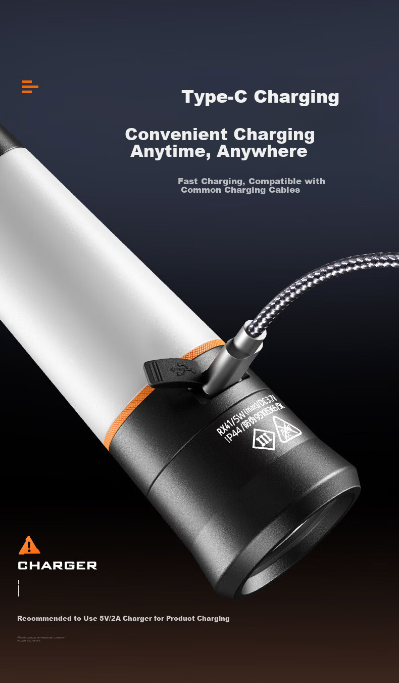SupFire RX41 High-Power Flashlight Outdoor Camping Lantern Mini Rechargeable Multifunctional Emergency Light with Long Battery Life 6