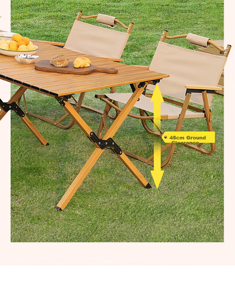 Gosoo Outdoor Folding Table Carbon Steel Egg Roll Table Large Portable Camping Picnic Stall Table and Chair Equipment 14