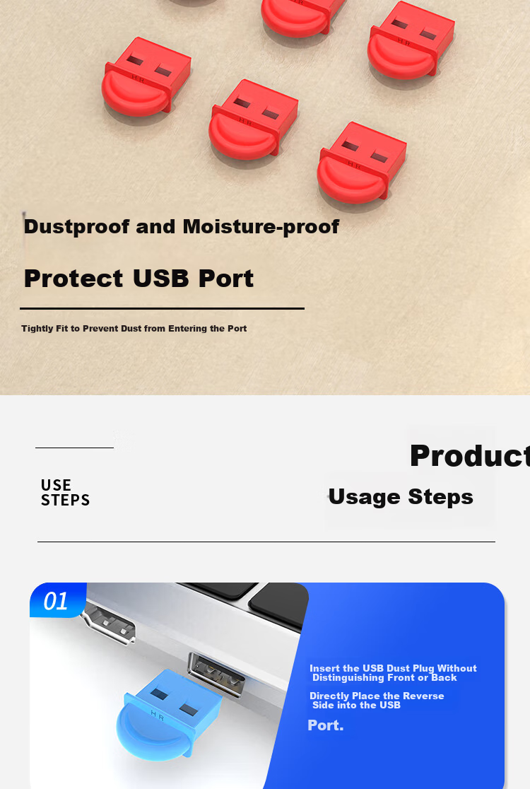 Hengrui Stone USB Handle Dust Plug for Computer Laptop Data Center School Anti-Dust and Moisture Standard Port Yellow 10 Pieces 4