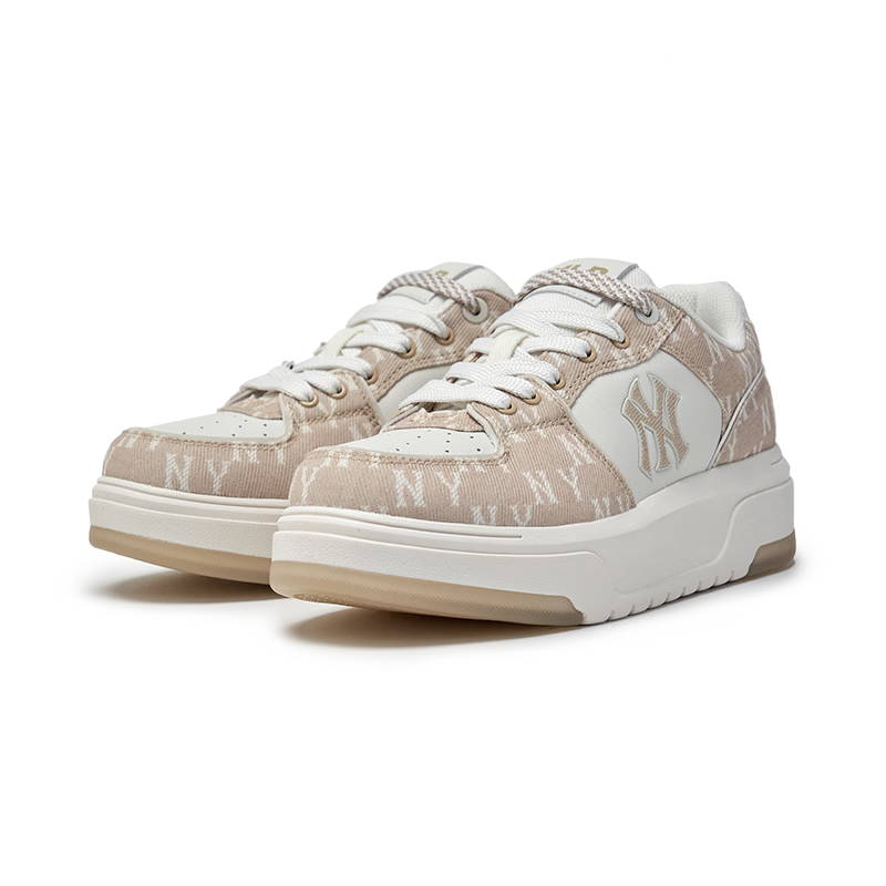 MLB Unisex Couple Sneakers Zhang Kangle Same Style Thick Sole Full Print Vintage Senior Shoes 3ASXM016N-50CRS-225