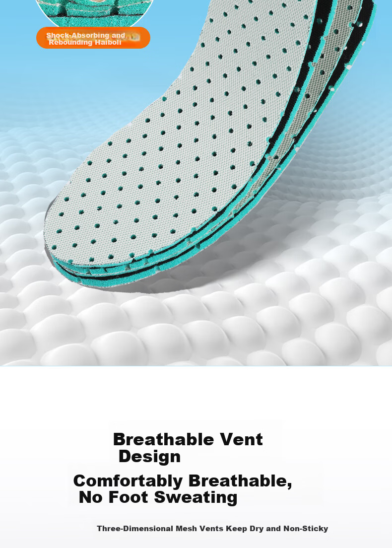 FOOTOPPO Kids Sports Insoles Boys Girls Summer Soft Breathable Sweat-Absorbing Cuttable Insoles 7