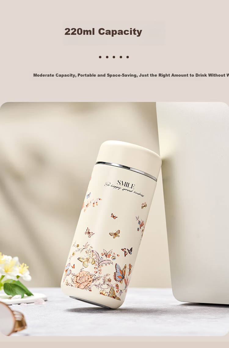 Gold Inlaid Jade Stainless Steel Ceramic Insulated Portable Home Water Bottle Tea Cup for Men and Women Car Travel Gift Birthday Present 9