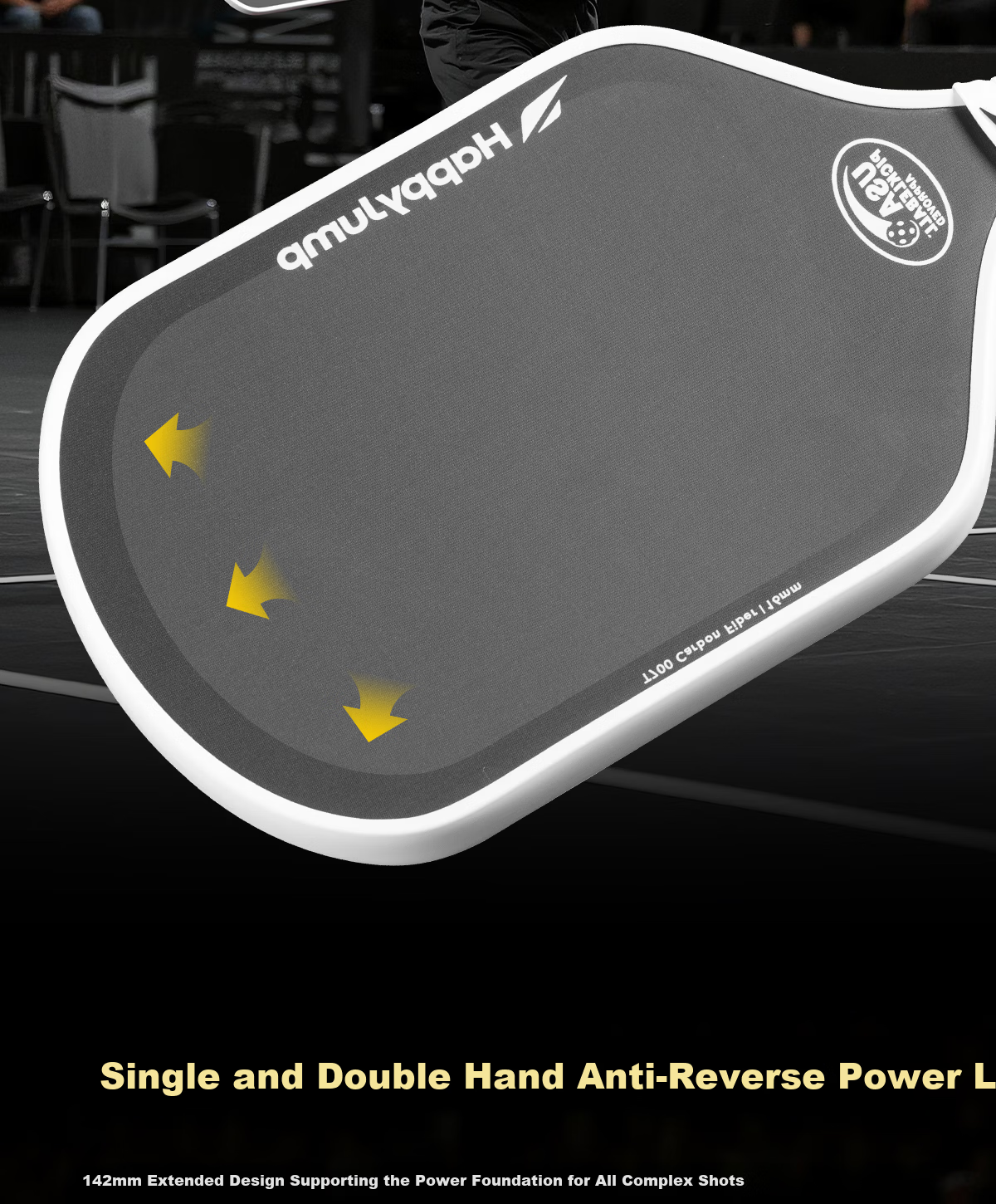 HiJump (Germany) Pickleball Paddle T700 High-End Carbon Fiber Offensive and Defensive Matte Professional Tournament Single Paddle Set 16