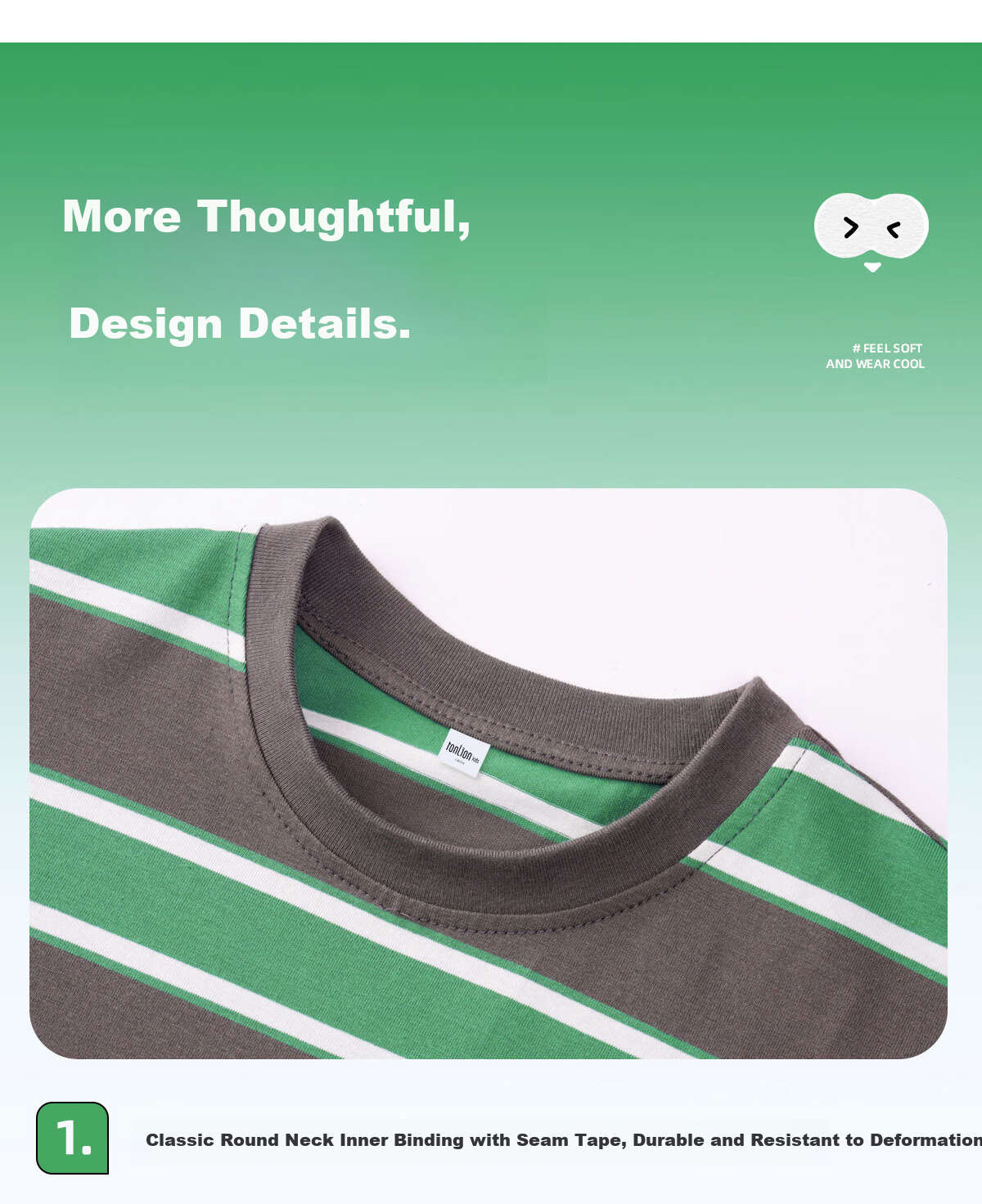 Langsha Autumn New Boys Casual Set Striped T-Shirt Outdoor Cargo Pants Green Gray 160 16