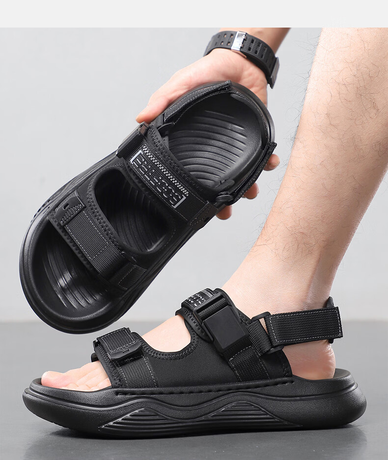 MEXICAN Spring Summer New Breathable Men's Sandals Lightweight Versatile Outdoor Sports Casual Shoes Black 39 14