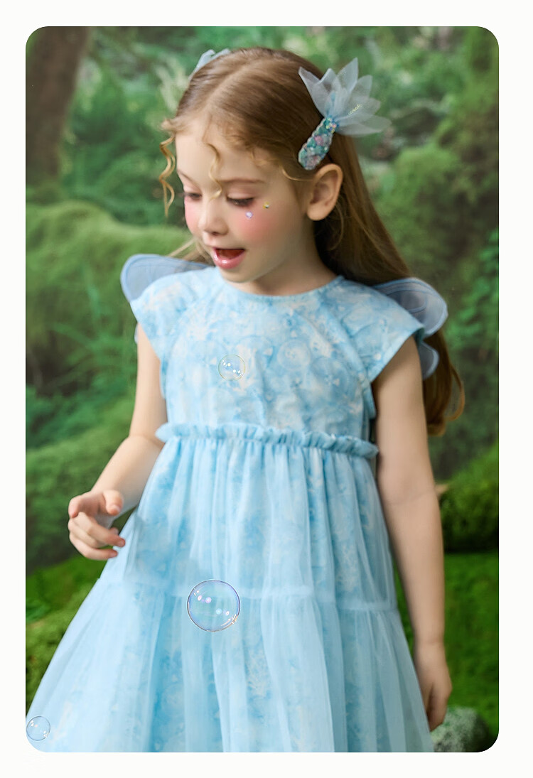 ASK JUNIOR Kids Summer Mesh Princess Dress Toddler Vacation Style Dress 14