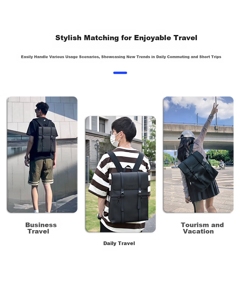 MARK FAIRWHALE Genuine Leather Business Laptop Backpack Large Capacity Fits 15.6-inch Notebook Casual Commuter Travel Backpack 2