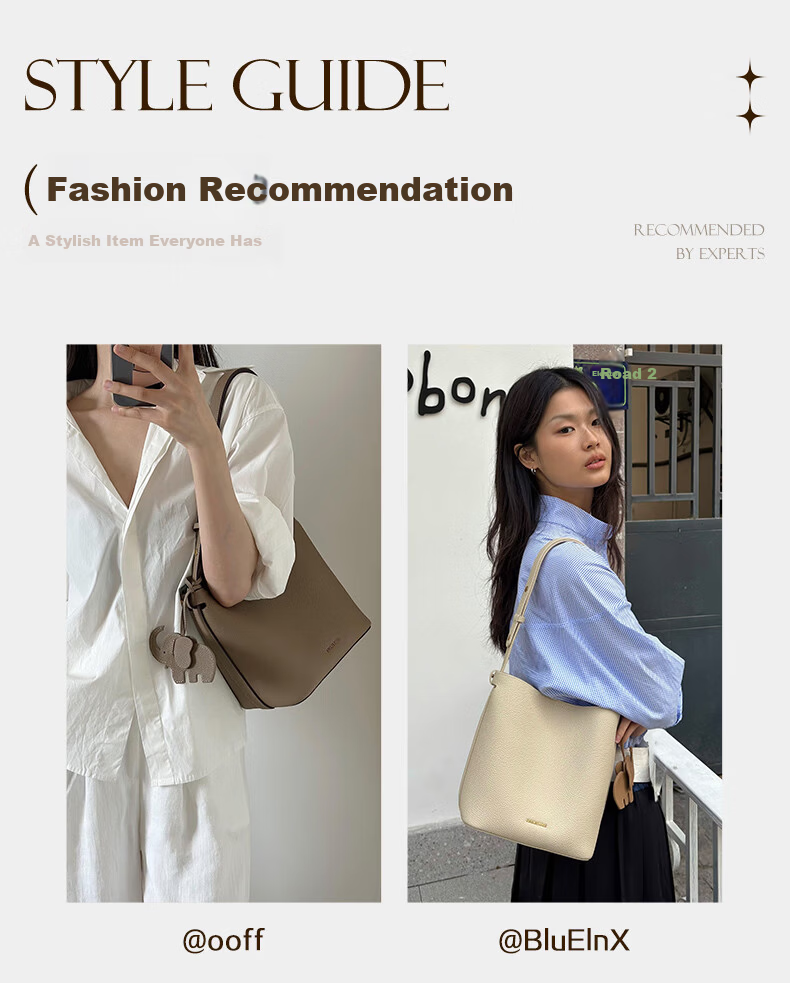Belle Women's Simple Little Elephant Casual Bucket Bag Versatile Handbag for Mom X7258AX5 Gray 9