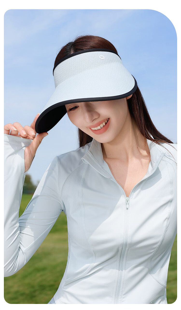 Zhenxiang Women's Spring Summer Colorblock Breathable Sunshade Open-Top Hat UV Protection Sports Cap Gift K805 15