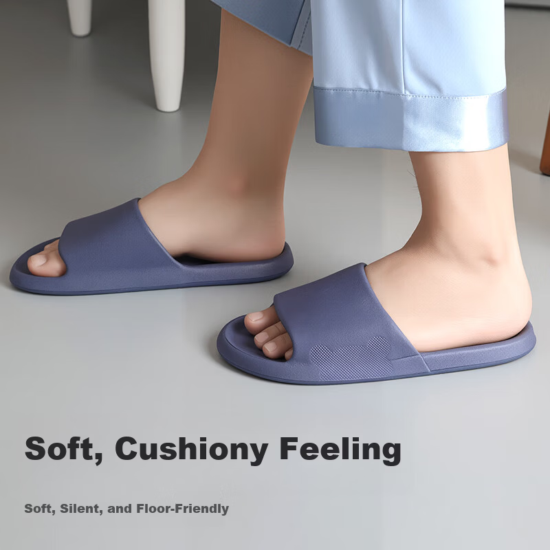 FOOTOPPO EVA Women's Bathroom Non-Slip Shower Slippers Men's Indoor Home Thick-Soled Summer Sandals