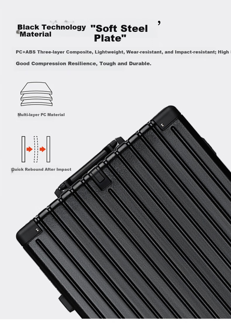 Semir Luggage Suitcase Business Trolley Travel Case Universal Password Lock Black (Upgraded Aluminum Frame) 24 Inch 3