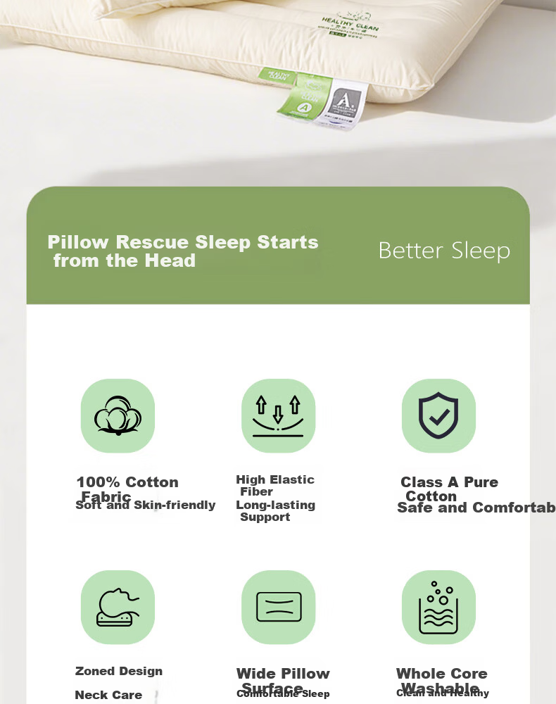 Ranpai Ultra-Low Pillow Core Ultra-Thin Pillow for Low Pillow Users Home Use Single Pack 48x74cm 2