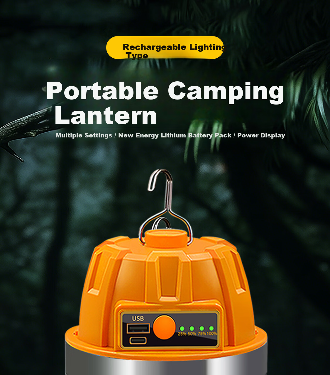 MAX LOAD Outdoor Camping LED Rechargeable Bulb Warm Yellow Light Dual Light Source Night Market Stall Long Battery Life Emergency Camping Bulb 1