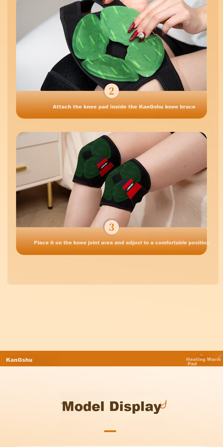 Kangshu Mugwort Knee Heat Patch Joint Support Self-Heating Steam Moxibustion Mugwort Pack Knee Warmer Warm Patch 12