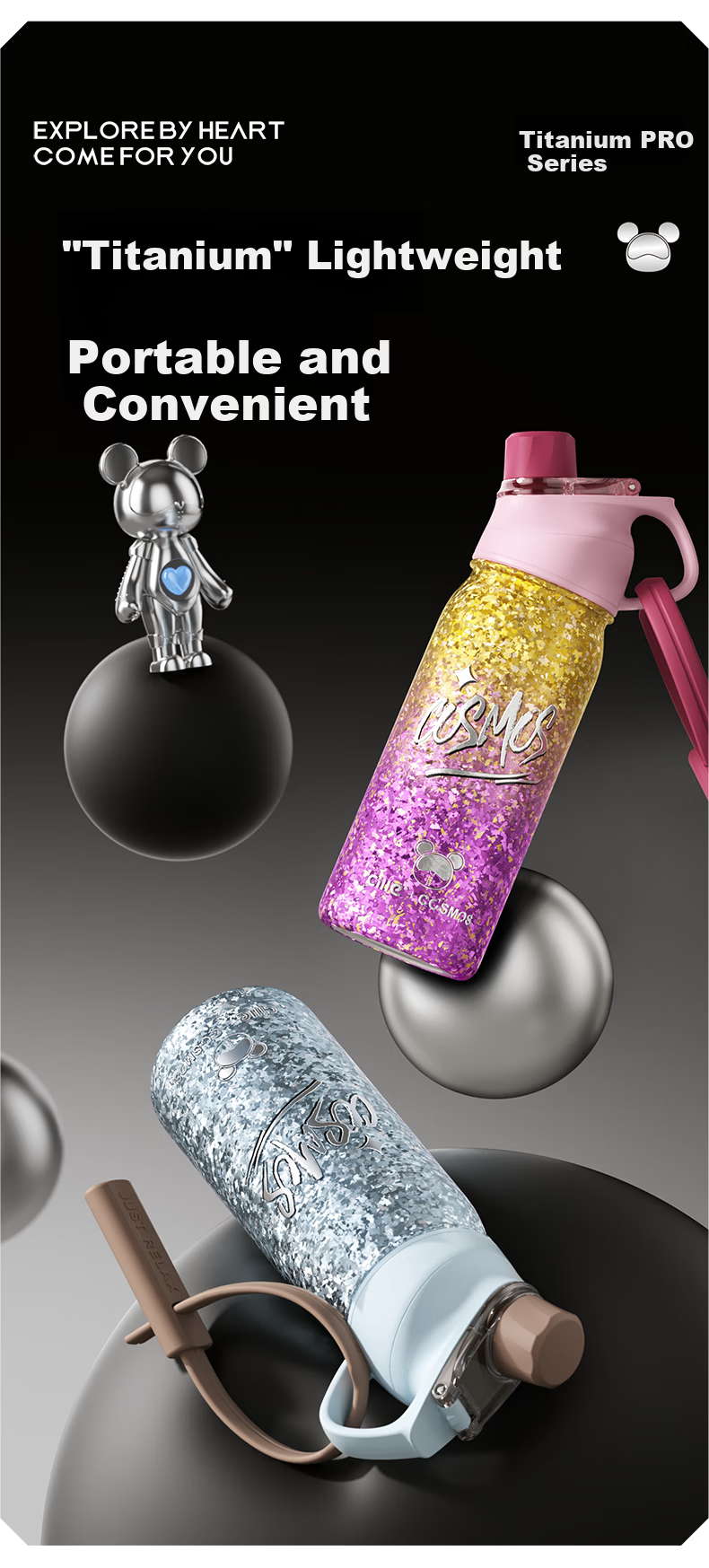 Xile Pure Titanium Insulated Water Bottle Unisex Outdoor Luxury Large Capacity Sports Flask Student Titanium Cup Women's Birthday Gift 13