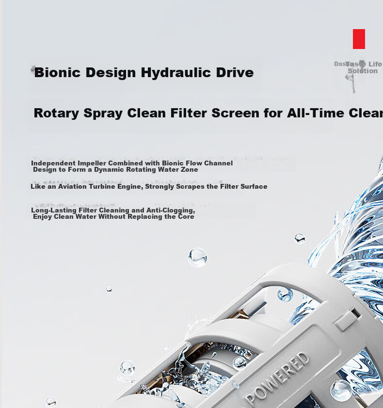 TOSHIBA Pre-filter 40 Micron Dual Mesh Filter Dual Turbine Backwash Real-time Pressure Monitoring 9T High Flow Whole House Self-cleaning Water Purifier TQ40-01 5