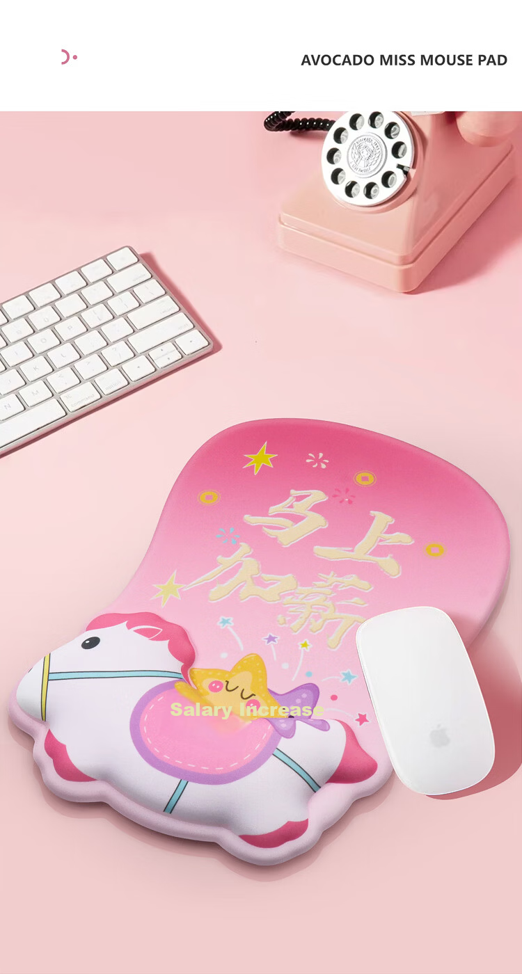 KPTE "Instant Wealth" Ergonomic Wrist Support Mouse Pad Wrist Rest Silicone Non-Slip Wrist Protector for Women 10