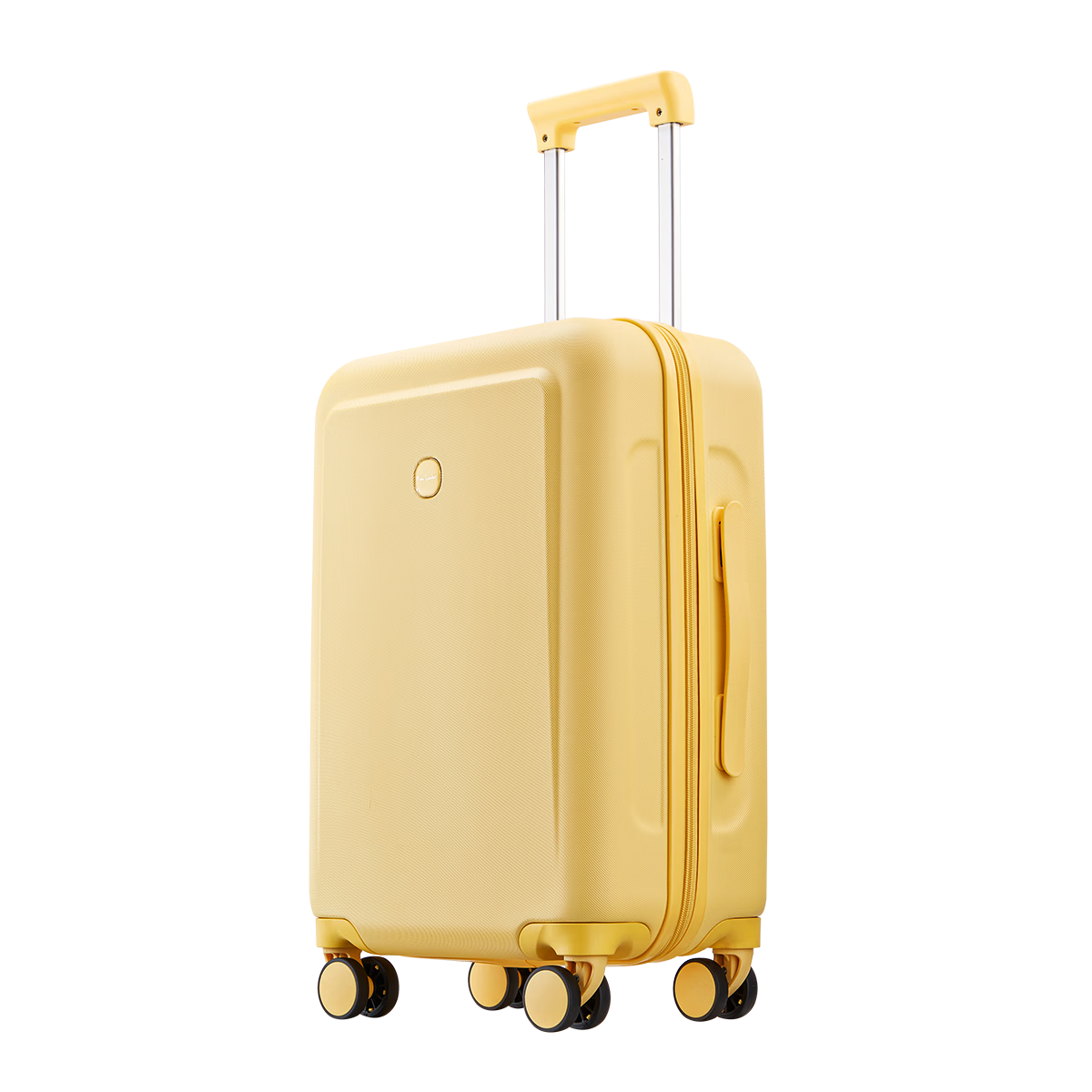 Pierre Cardin 24-inch Trolley Suitcase PC Travel Luggage Spinner Wheels Password Lock Large Capacity Checked Luggage Yellow