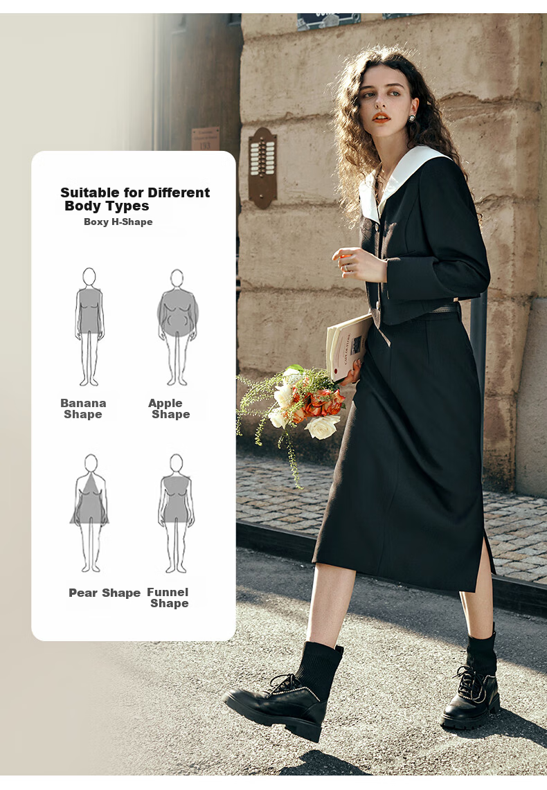 Olrain Eurielle Black Chic Short Jacket Women's Autumn New Elegant Top Coat (Second Batch) XL 5