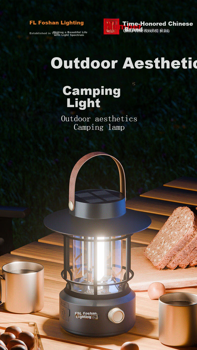 FSL Foshan Lighting Solar Outdoor Camping Garden Rural LED Lamp JD Self-operated Long Battery Life 6