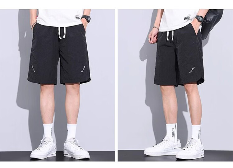 RED DRAGONFLY Men's Summer Thin Fashion Simple Letter Print Ice Silk Cool Comfortable Breathable Skin-friendly Versatile Shorts 18