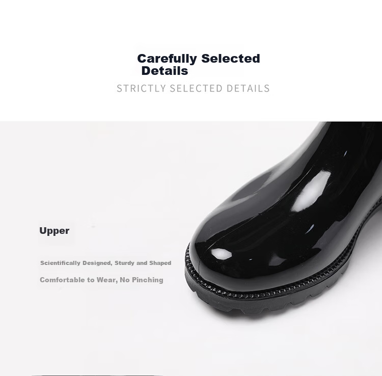 FOOTOPPO Women's Chelsea Rain Boots Fashion Short Waterproof Non-Slip Rubber Shoes Adult Short Water Shoes 17
