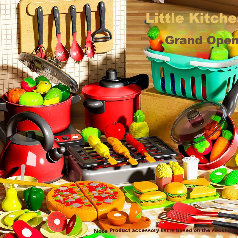 COODORA Kitchen Play Toy Pretend Mini Cooking Set Cutting Fun Toy Kindergarten Birthday Gift