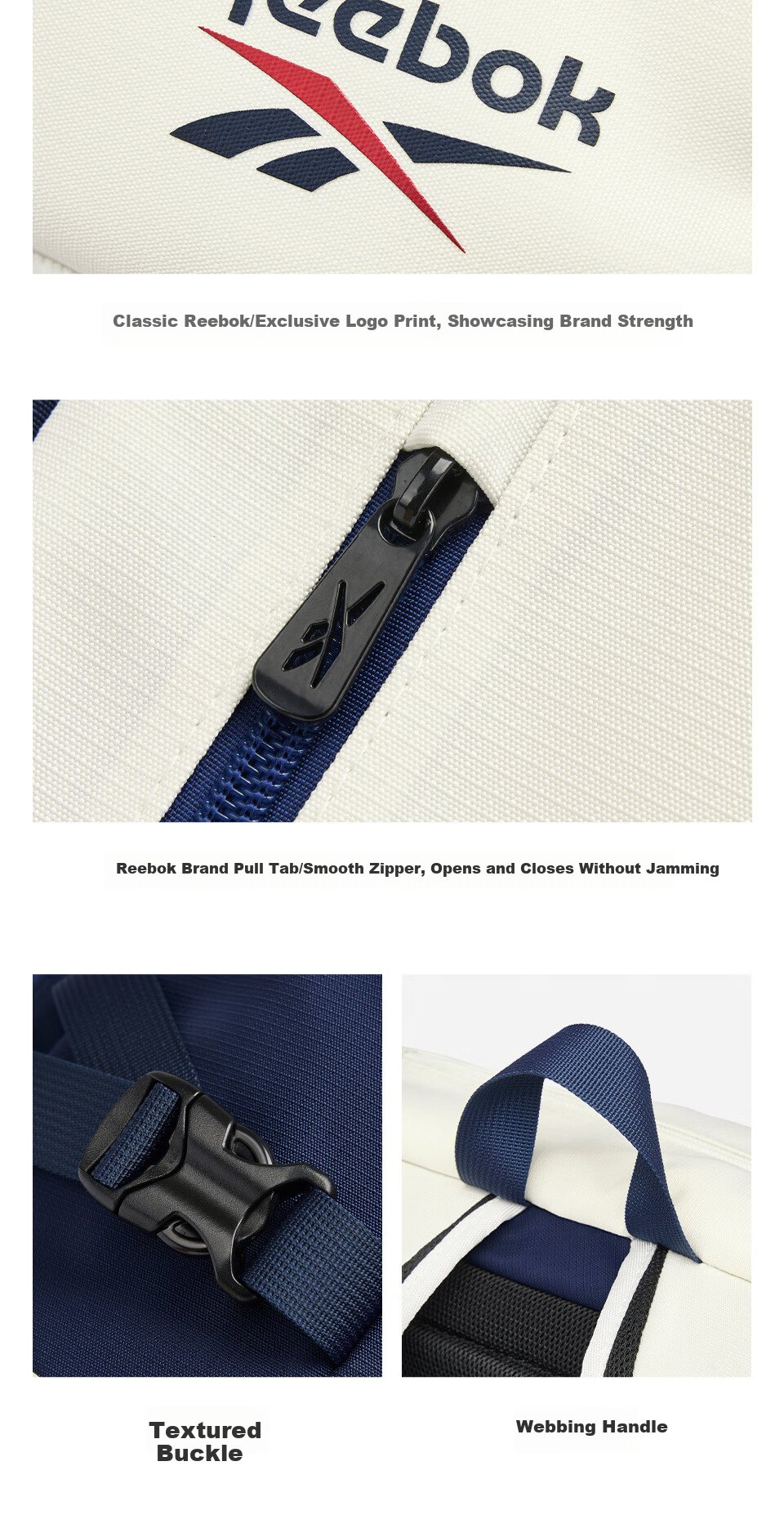 Reebok Badminton Backpack Men's Outdoor Double Shoulder Professional Tennis Training Bag Women's Racket Sports Bag Blue and White 14