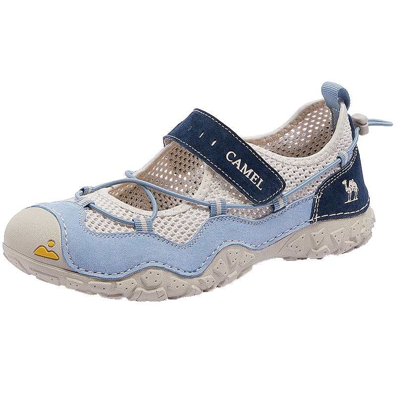 CAMEL Cute Outdoor Lightweight Breathable Mesh Magic Tape Casual Sandals L26M396025 Blue/Sand 35