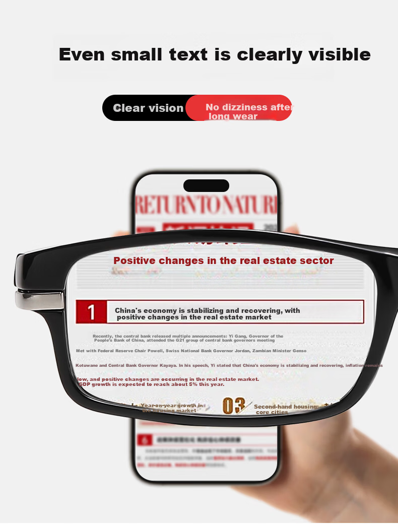 DRATRA Reading Glasses for Men, Anti-Blue Light, Long-Range Vision Glasses, Foldable Presbyopic Glasses for Middle-Aged And Elderly Women to Use with Smartphones 3