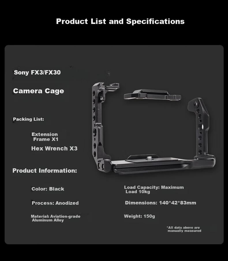 Yingshiji Camera Cage Expansion Frame for Sony ZV-E10 10