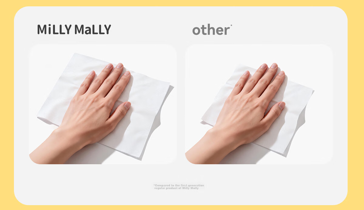 Milly Molly Cloud Soft Tissue Cream Paper 3-Ply 200 Sheets * 10 Packs Baby Moisturizing Tissue Newborn Special Soft Paper Towels 10