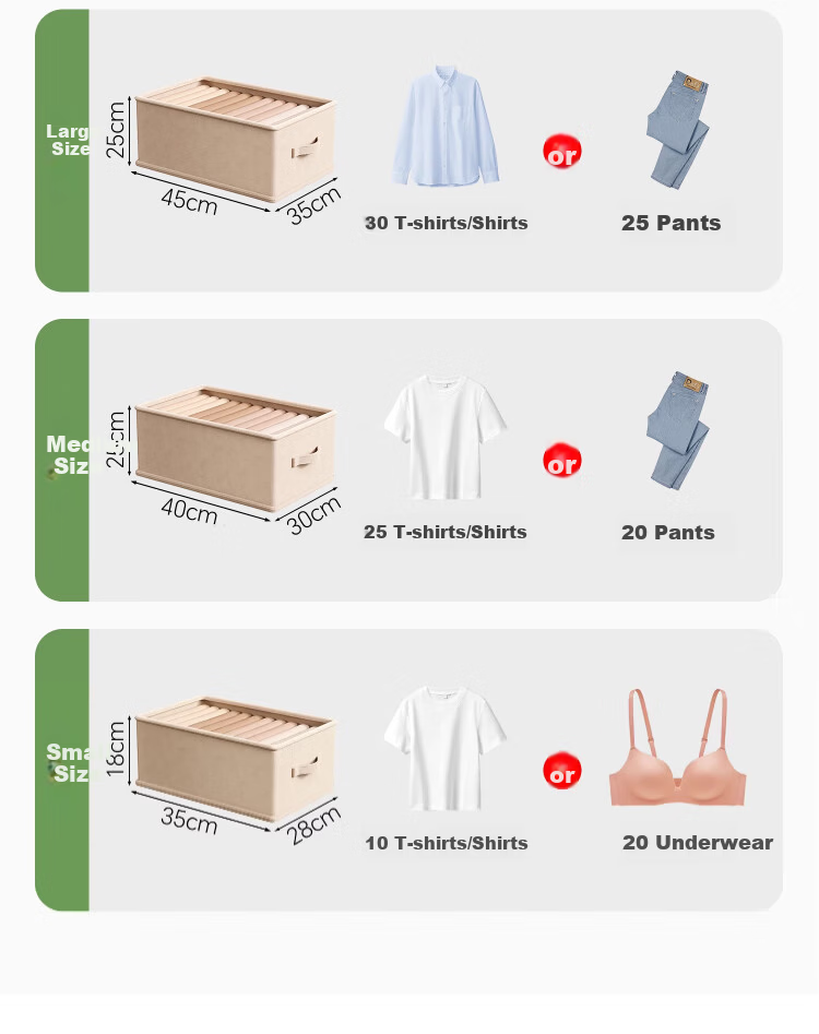 Zhifan Japanese Fabric Clothes Storage Box Household Wardrobe Organizer Layered Foldable Storage Container 6