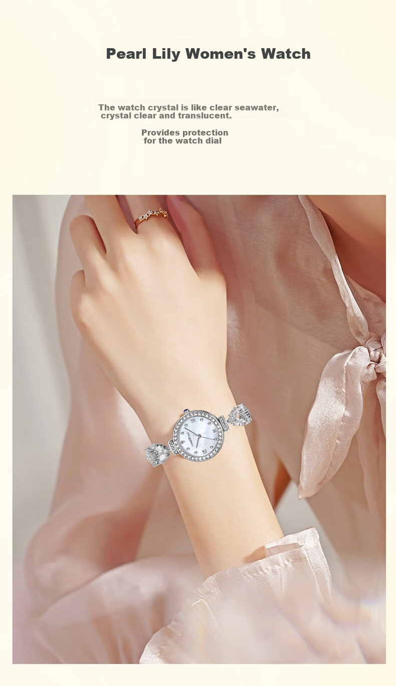 COMLORVEI Mermaid Heart-Shaped Diamond Inlaid Bracelet Watch Delicate Sweet Versatile Waterproof Quartz Fashion Ladies Student Wristwatch D692 4