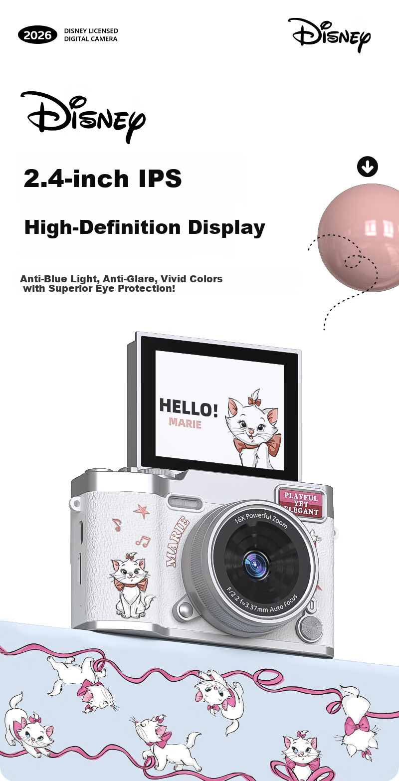 Disney Zootopia Kids Camera CCD Alternative Student Flip Screen Portable Entry-Level Camera for Photography Travel Boys Girls Birthday Lantern Festival School Gift X2 Judy 9