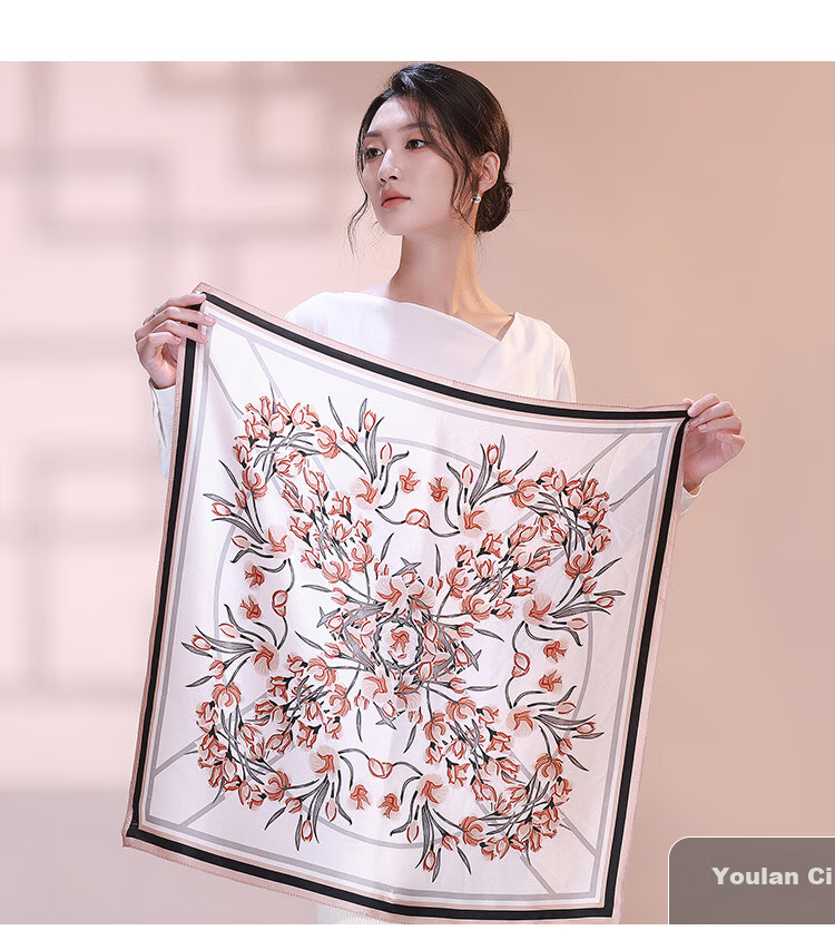 Da Vinci Code Silk Scarf for Women Spring Summer Shawl Neck Scarf Silk Square Scarf Mother's Day Birthday Gift for Mom 6