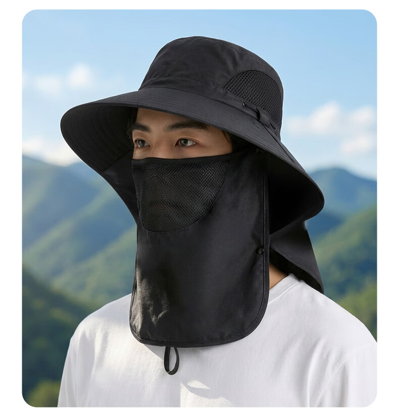CARTELO Men's Sun Protection Hat UV Protection Outdoor Fishing Bucket Hat Summer Face Cover Sun Hat 15