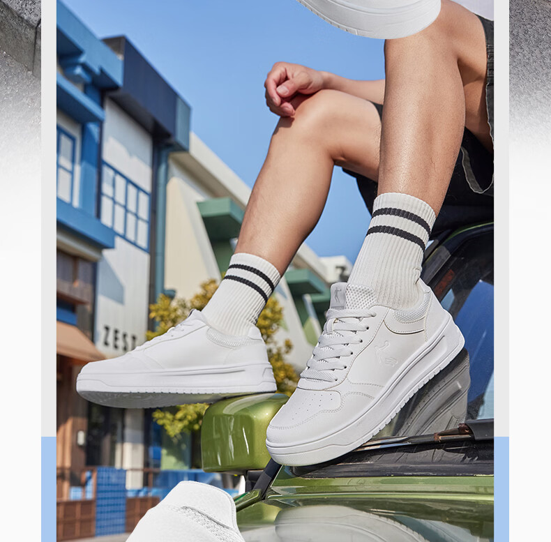 Jordan Men's Casual Sneakers Spring Summer New Breathable Durable Thick-Soled Height-Increasing White Shoes 8
