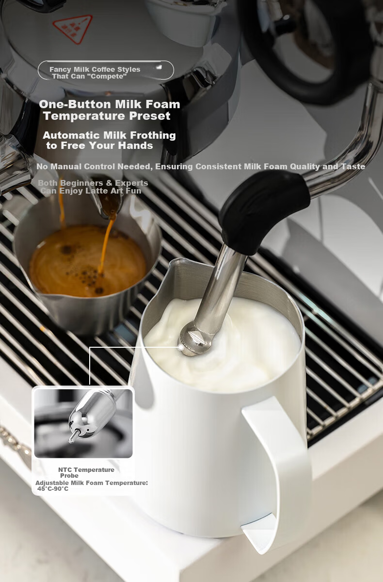 GEMILAI Gemilai 38 Gifts Double Pupil G3145B Coffee Machine Home and Commercial Semi-Automatic Coffee Maker Small Appliance American Espresso 1L Steam Boiler 6