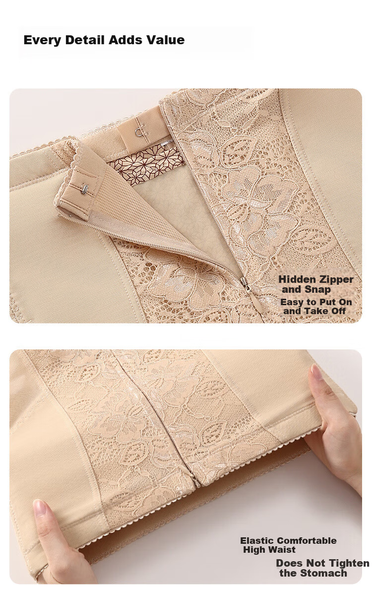Tingmei High-Waist Zipper Butt-Lifting Tummy Control Postpartum Seamless Strong Shaping Slimming Body Shaping Waist Shaping Panties for Women 6
