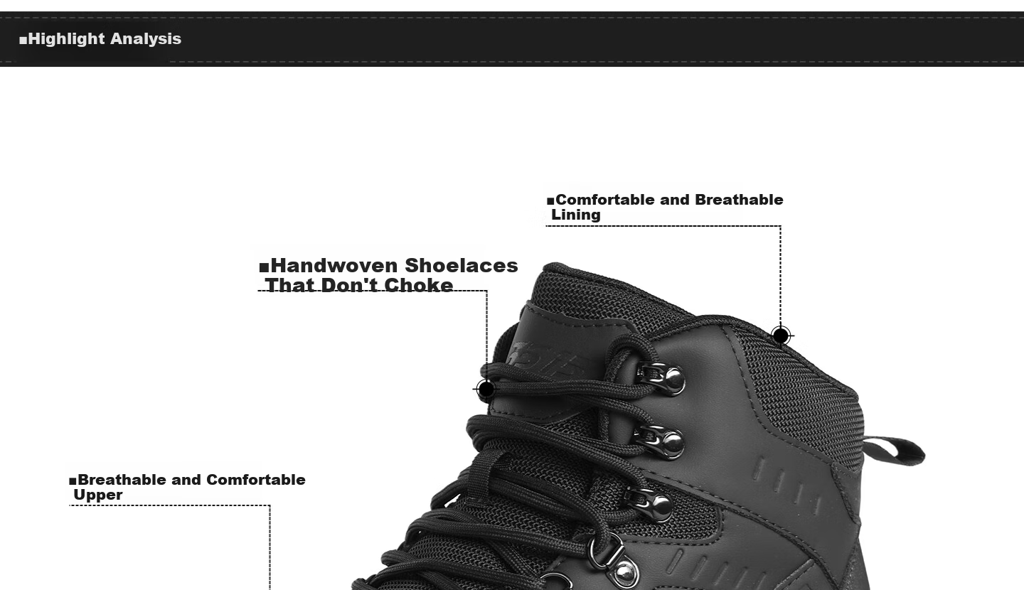3515 Men's Outdoor Anti-Puncture Hiking Boots Non-Slip Wear-Resistant Training Combat Boots Black Size 43 6