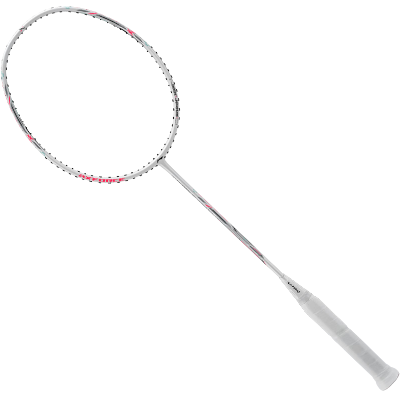 Li-Ning Badminton Racket, Thunder Small Steel Cannon, Ultra-Light White, Full Carbon Fiber, Offensive Type Racket, 6U Pre-Strung, AYPT311-6
