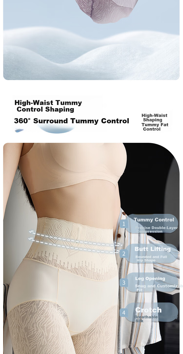 Langsha High-Waist Women's Seamless Shaping Panties Tummy Control Hip Lift Waist Slimming Safety Shorts Boyshorts 4